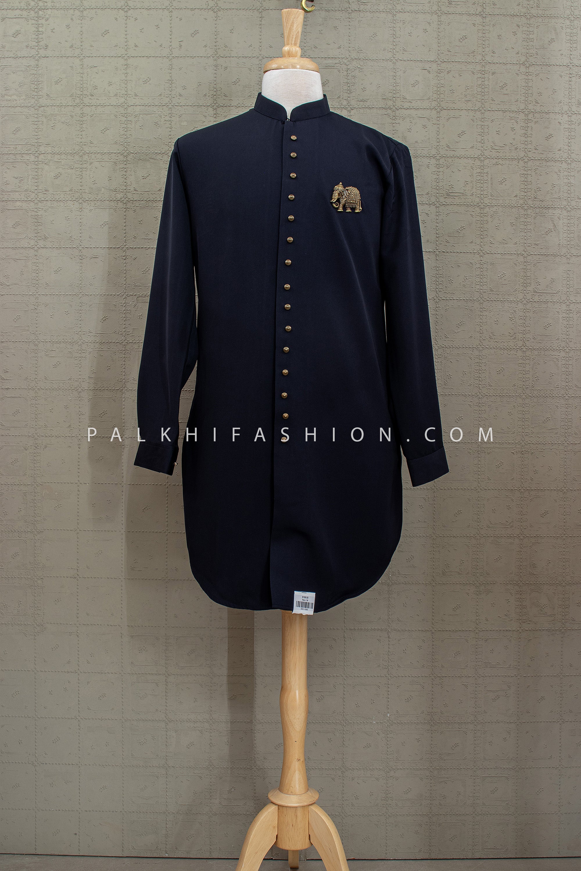 Midnight Heritage Edit – Navy Blue Designer Kurta Pajama Set – Palkhi Fashion