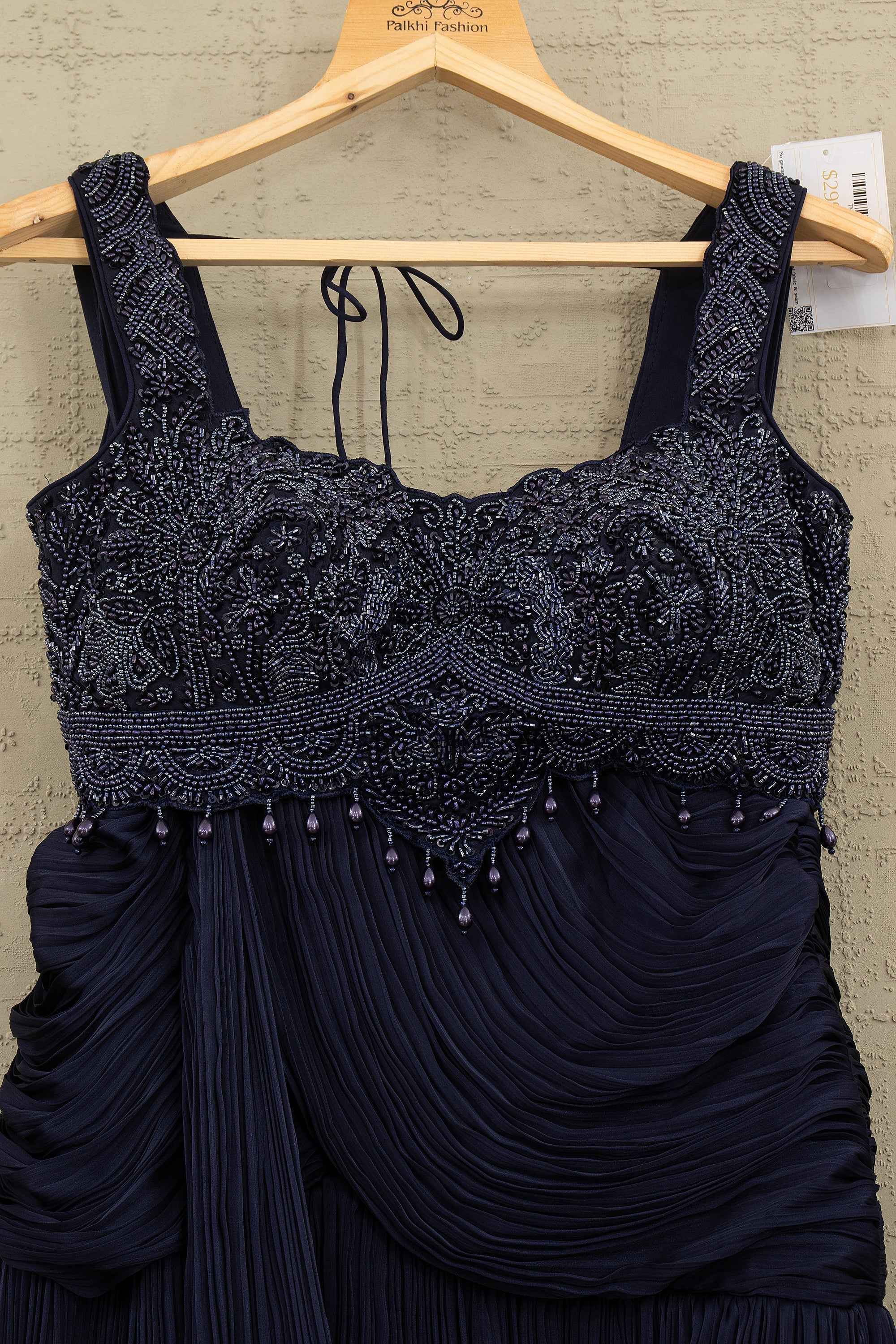 Midnight Siren: Navy Mermaid Lehenga Choli with Luxe Beadwork – Palkhi Fashion