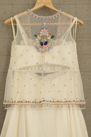 Modern Muse: Champagne Hand - Embroidered Jacket Lehenga Set – Palkhi Fashion