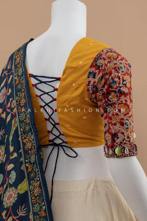 Multicolor Premium Cotton Chaniya Choli With Kalamkari Dupatta– Palkhi Fashion