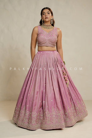 Mystic Mauve: Mauve Lehenga Choli with Bead & Handwork – Palkhi Fashion