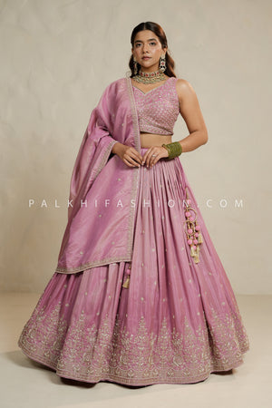 Mystic Mauve: Mauve Lehenga Choli with Bead & Handwork – Palkhi Fashion
