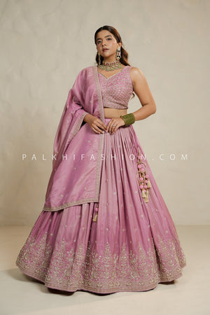 Mystic Mauve: Mauve Lehenga Choli with Bead & Handwork – Palkhi Fashion