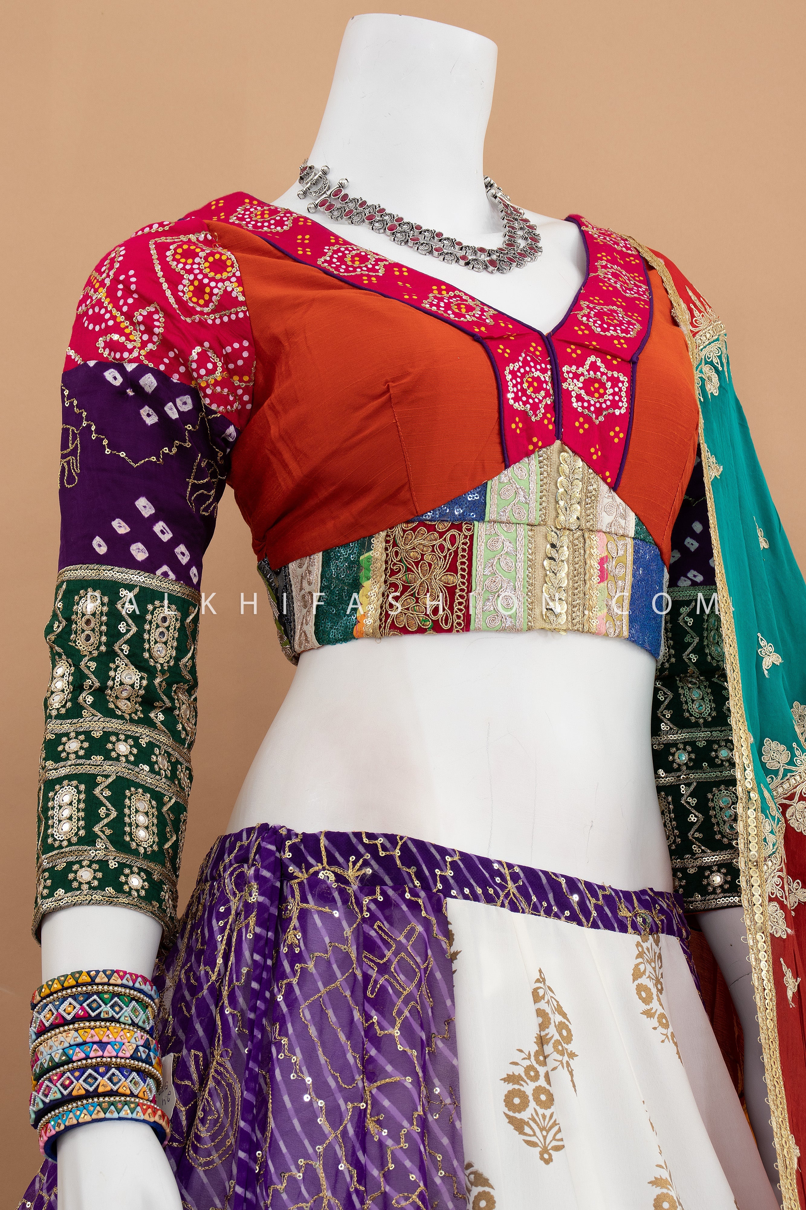 🌈 Navratri Legacy: A Kaleidoscope of Culture & Craft | Multicolor Chaniya Choli