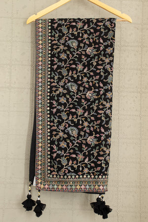 🖤 Noir Elegance: Thread - Embroidered Black Lehenga Choli Set by Palkhi Fashion