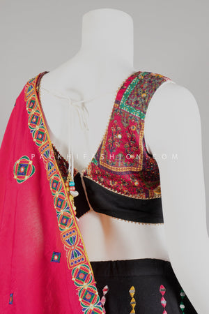 Opulent Black Designer Chaniya Choli with Exquisite Handwork