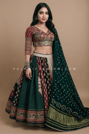 Premium Katha Work Multicolor Navratri Chaniya Choli with Stunning Work – Palkhi Fashion