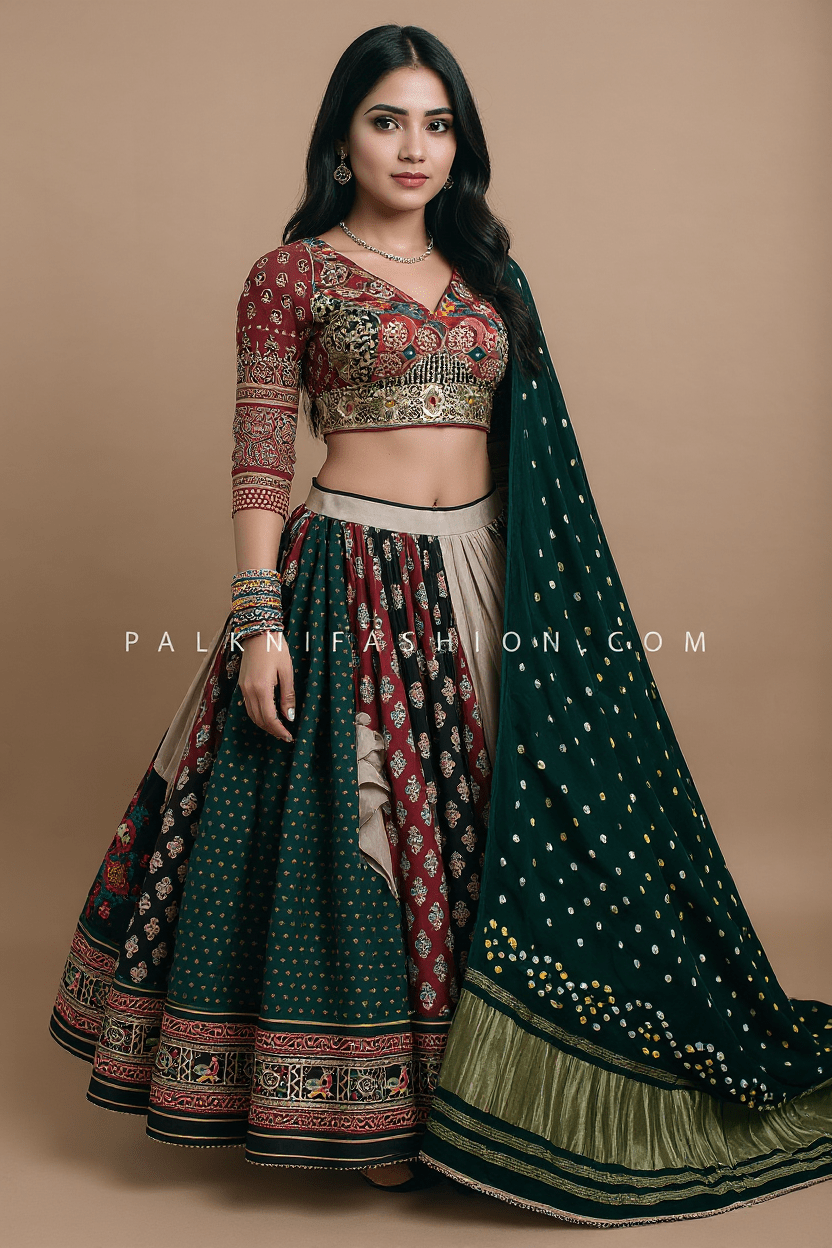 Premium Katha Work Multicolor Navratri Chaniya Choli with Stunning Work – Palkhi Fashion