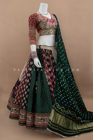 Premium Katha Work Multicolor Navratri Chaniya Choli with Stunning Work – Palkhi Fashion