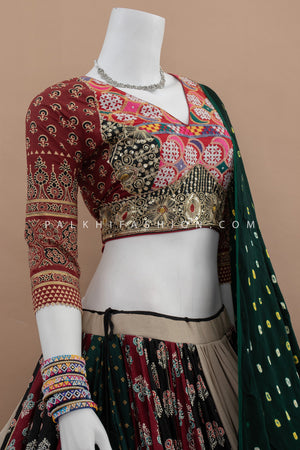 Premium Katha Work Multicolor Navratri Chaniya Choli with Stunning Work – Palkhi Fashion
