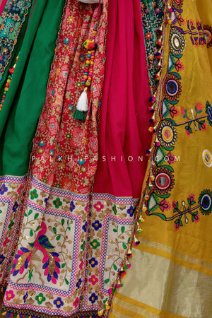✨ Rang Riwaaz: Multicolor Kutchi Work Chaniya Choli with Stunning Dupatta – Palkhi Fashion