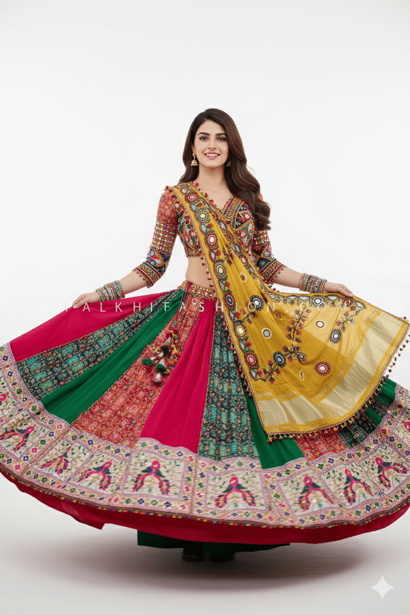 ✨ Rang Riwaaz: Multicolor Kutchi Work Chaniya Choli with Stunning Dupatta – Palkhi Fashion