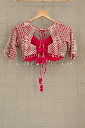 💗 Rani Radiance: Embroidered Georgette Lehenga Choli by Palkhi Fashion