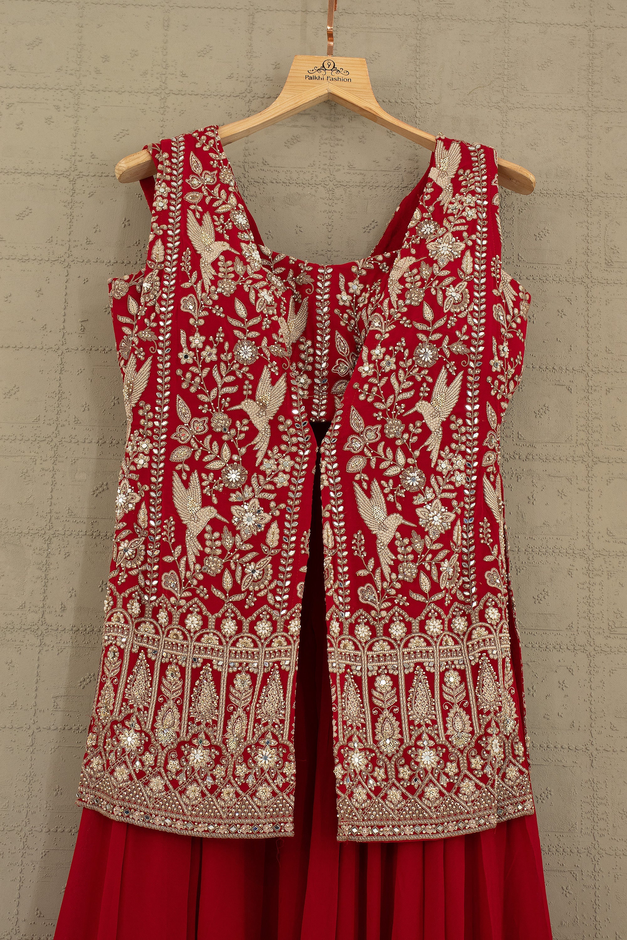 ❤️ Regal Radiance: Maroon Designer Embroidered Palazzo Suit Set – Palkhi Fashion