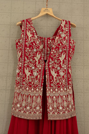 ❤️ Regal Radiance: Maroon Designer Embroidered Palazzo Suit Set – Palkhi Fashion