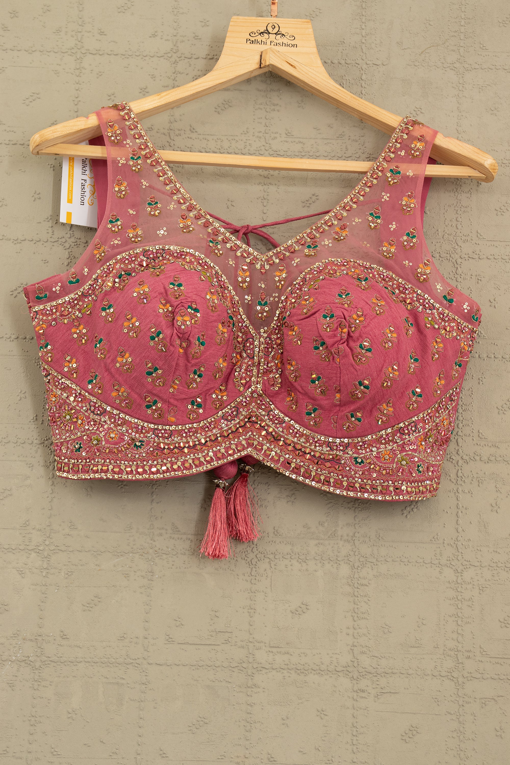 ✨ Royal Fusion: Rosewood Pink Patola Weave Lehenga Choli – Palkhi Fashion
