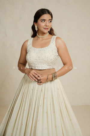 Royal Grace: champagne Designer Lehenga Choli with Bead & Handwork – Palkhi Fashion