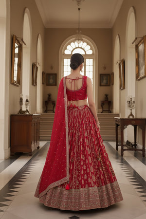 Royal Rani: Rani Pink Pure Silk Lehenga Choli with Handcrafted Blouse – Palkhi Fashion