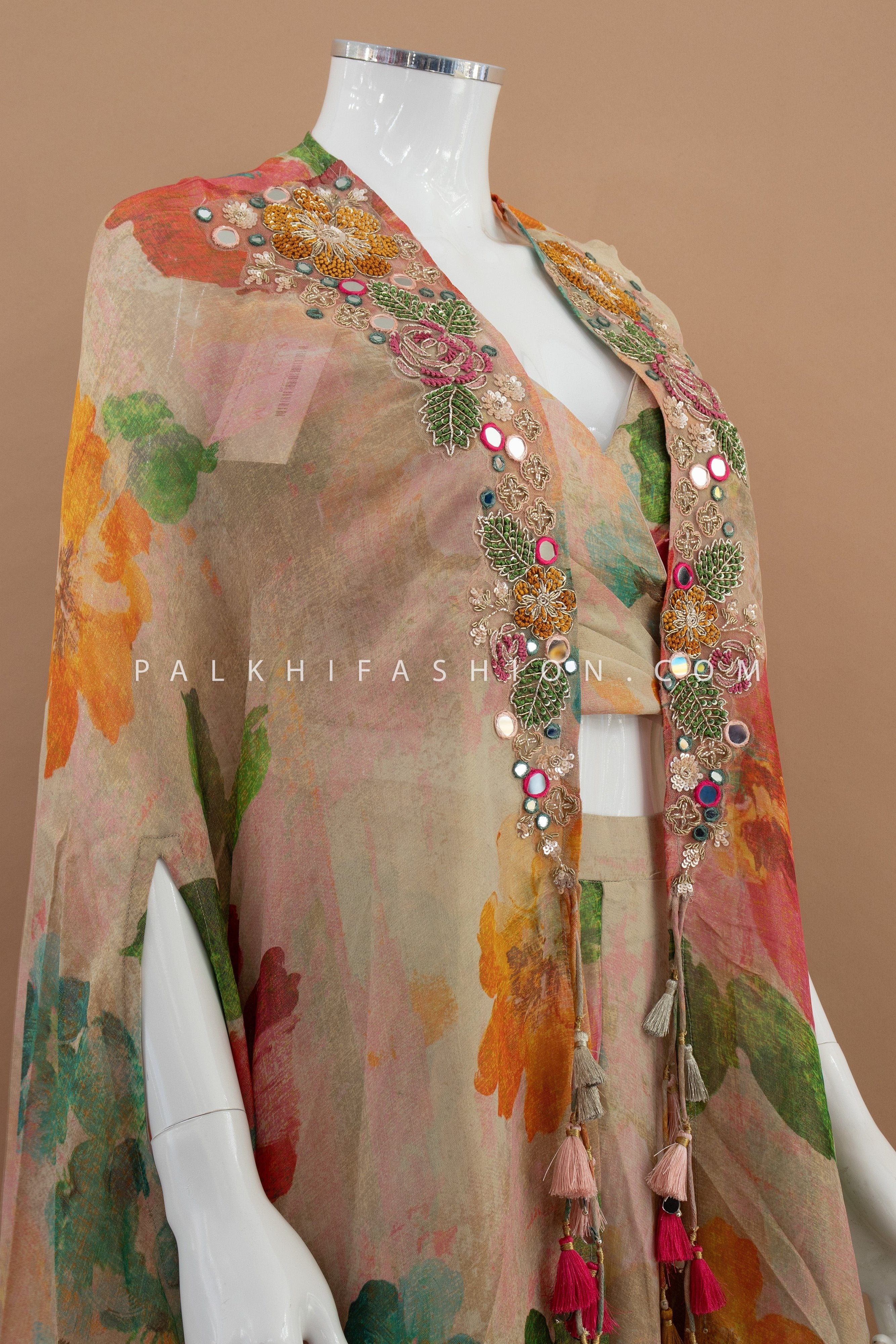 The Style Edit: Designer Crop Top Palazzo Suit with Shrug – Palkhi Fashion