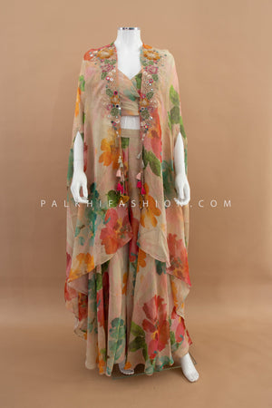 The Style Edit: Designer Crop Top Palazzo Suit with Shrug – Palkhi Fashion