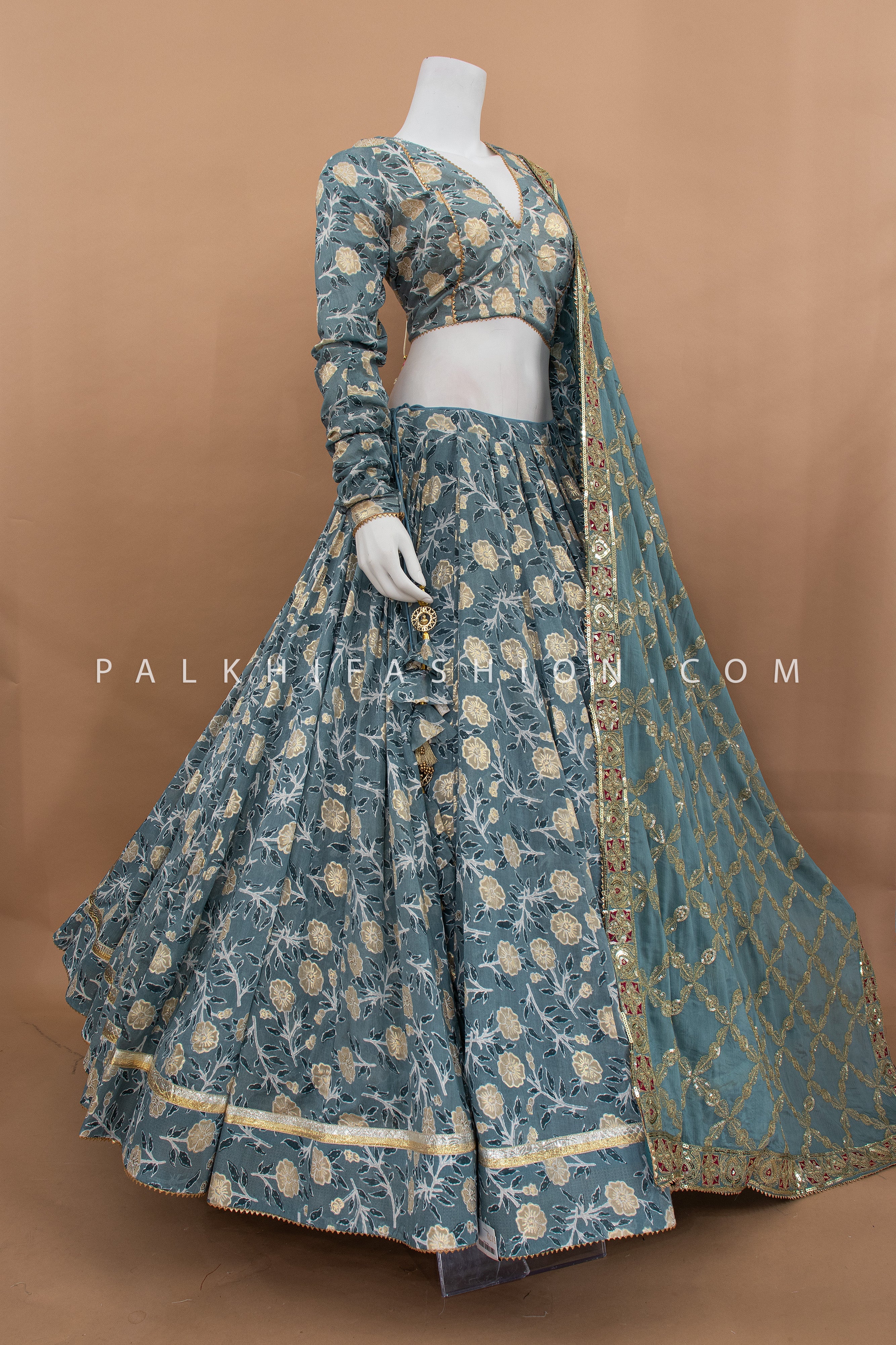 ✨ Timeless Grace: 12 meters Malabar Cotton Floral Chaniya Choli with Attractive Dupatta – Palkhi Fashion