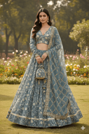 ✨ Timeless Grace: 12 meters Malabar Cotton Floral Chaniya Choli with Attractive Dupatta – Palkhi Fashion