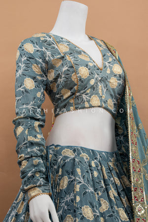 ✨ Timeless Grace: 12 meters Malabar Cotton Floral Chaniya Choli with Attractive Dupatta – Palkhi Fashion