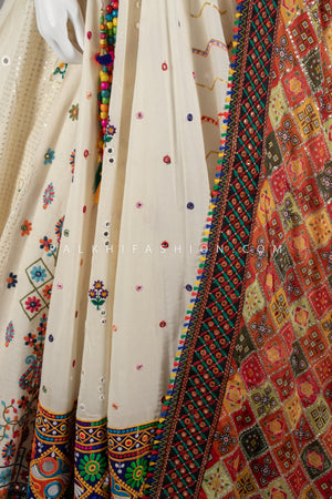 Twirl Tales: Ethnic Designer Chaniya Choli with Kutch Embroidery