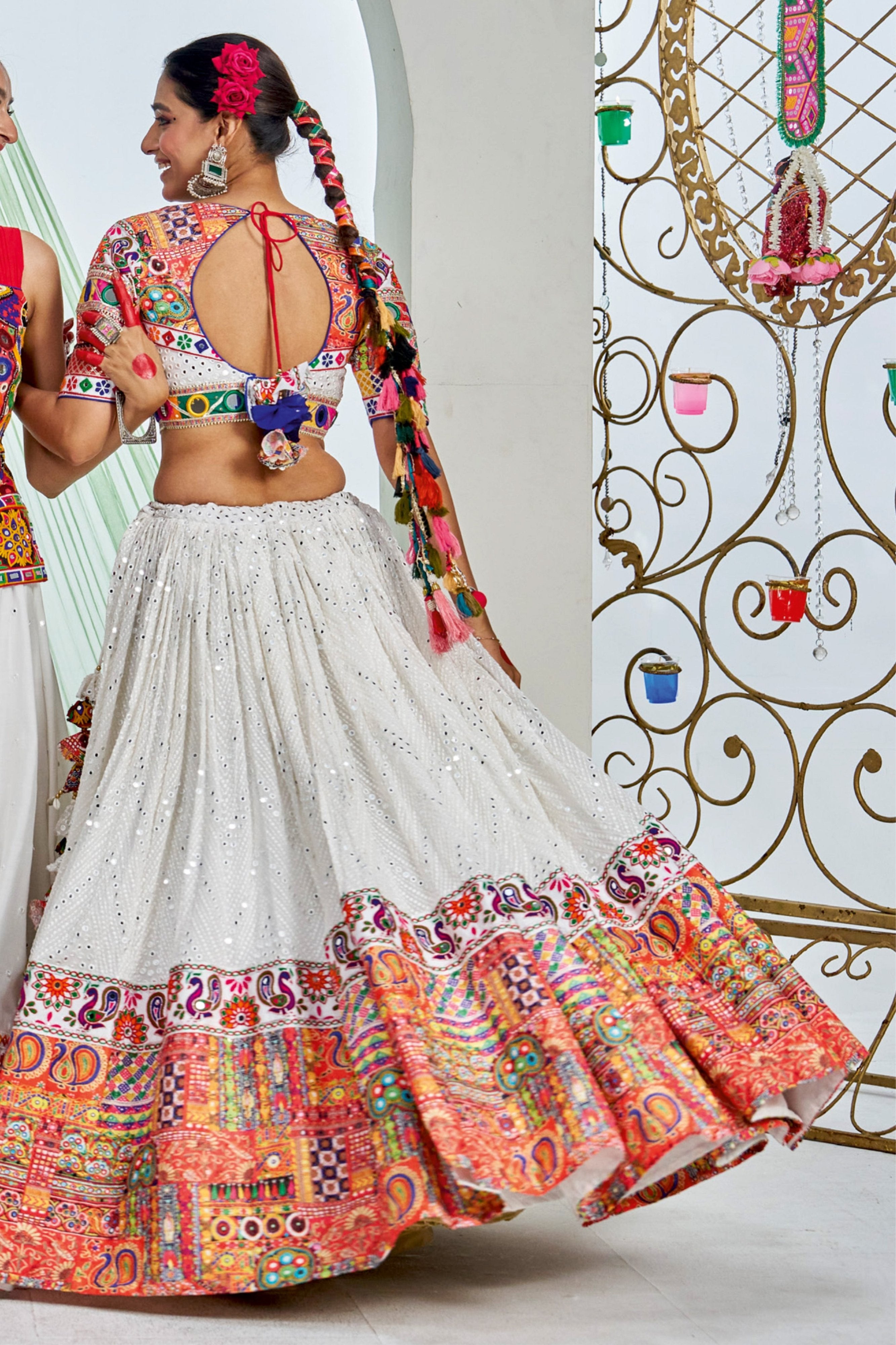 Twirl Tales: Ethnic Designer Chaniya Choli with Kutch Embroidery – Palkhi Fashion