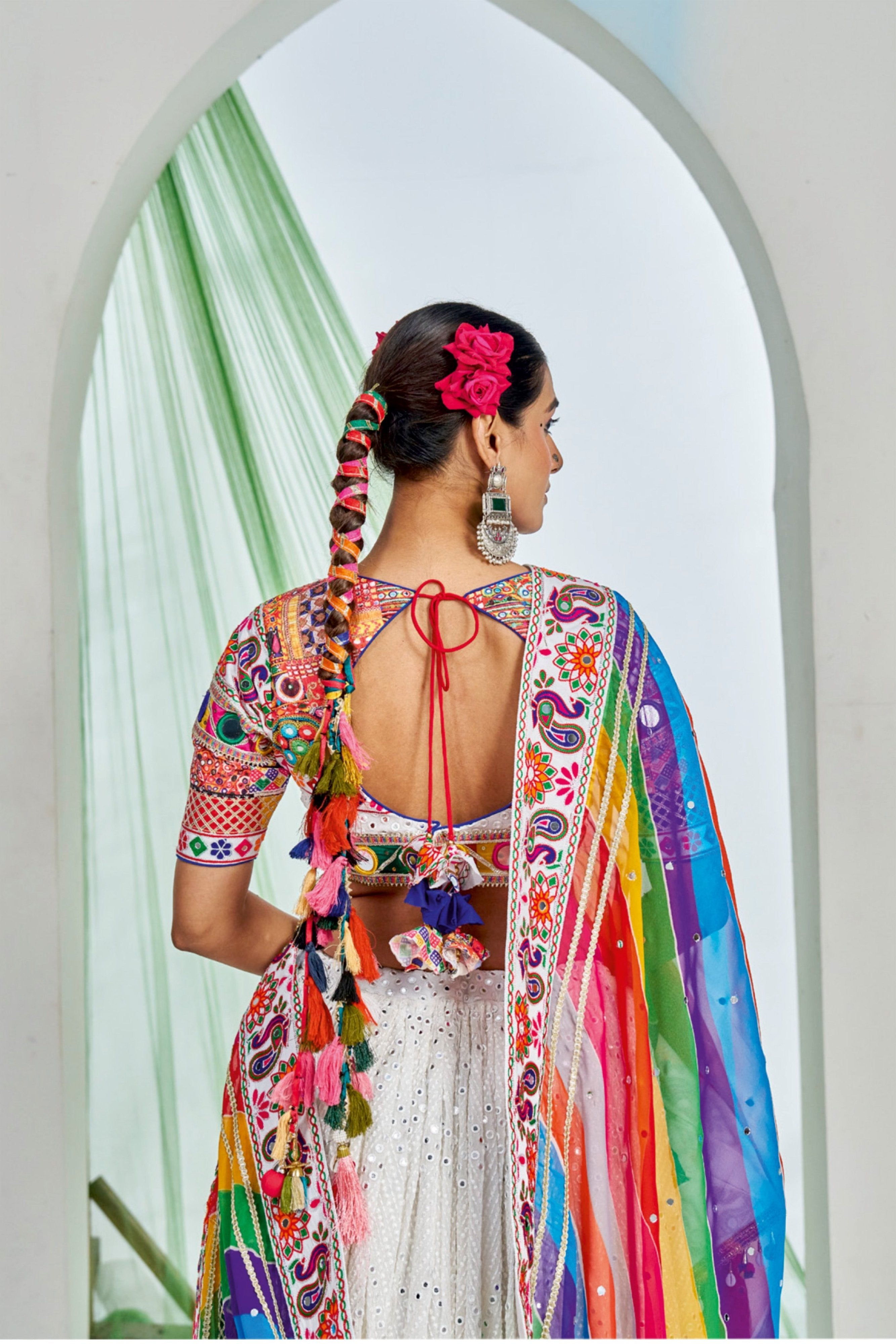 Twirl Tales: Ethnic Designer Chaniya Choli with Kutch Embroidery – Palkhi Fashion