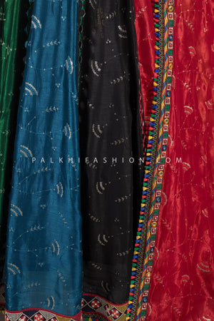 Vibrant Multicolor Chinon Chaniya Choli with Mirror Work– Palkhi Fashion