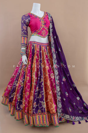 Vintage Banarasi Designer Chaniya Choli with Gamthi Work – Palkhi Fashion