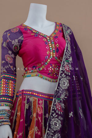 Vintage Banarasi Designer Chaniya Choli with Gamthi Work – Palkhi Fashion