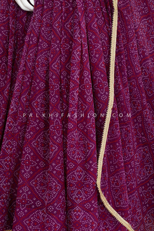 Wine Wonders: Georgette Full - Flair Bandhani Chaniya Choli – Palkhi Fashion