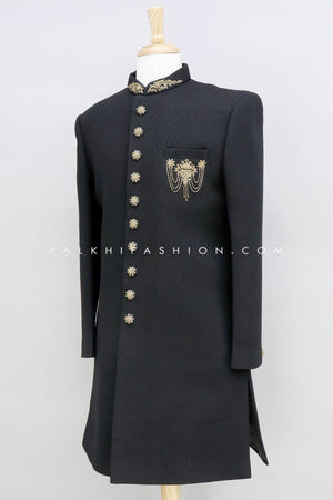 Black Indo-Western In Imported Fabric & Handwork