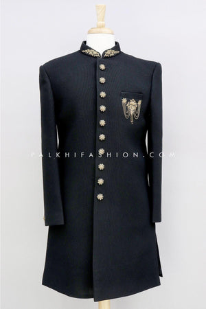 Black Indo-Western In Imported Fabric & Handwork