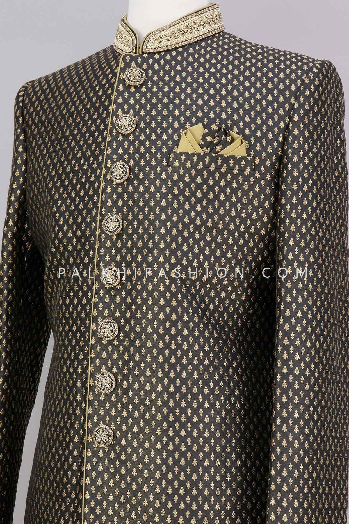 Black Silk Indo-Western With Handwork-Palkhi Fashion