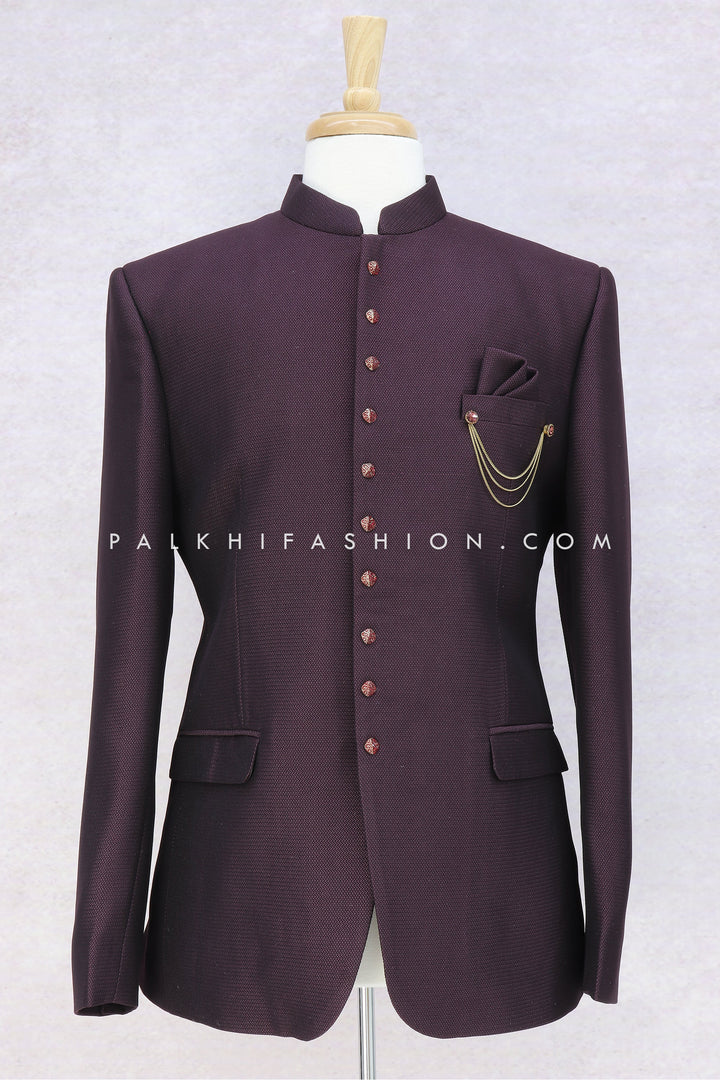 Elegant Dark Wine Jodhpuri Suit From Palkhi Fashion - Palkhi Fashion