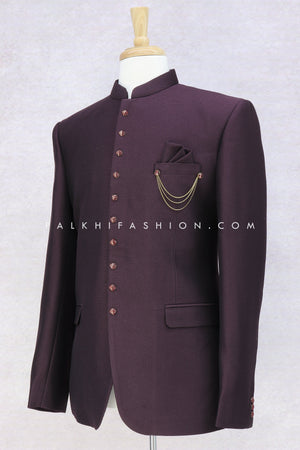 Elegant Dark Wine Jodhpuri Suit From Palkhi Fashion - Palkhi Fashion