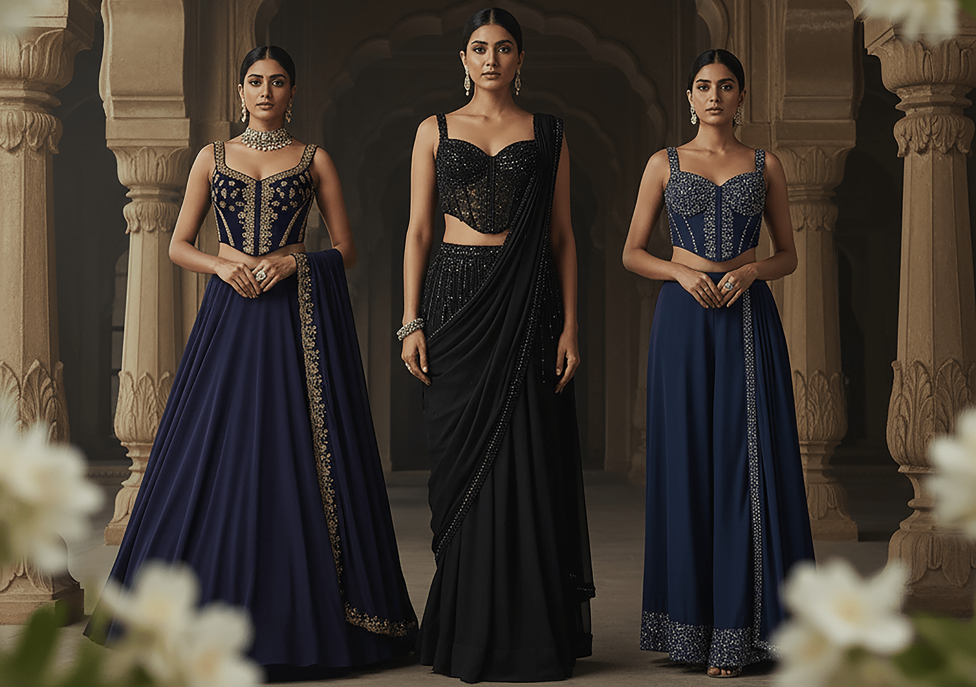 Unveiling Modern Indian Elegance: The Allure of Corset Sarees at Palkhi Fashion, Houston - Palkhi Fashion