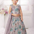 Adorable Purple Grey Color Lehenga Choli for Little Ones