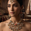 Royal Navratna Multicolor Stone Bridal Necklace Set | Palkhi Fashion