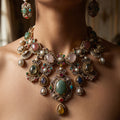 Majestic Antique Gold Multicolor Bridal Necklace Set | Palkhi Fashion