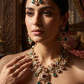 Majestic Gold Multicolor Bridal Necklace Set | Palkhi Fashion