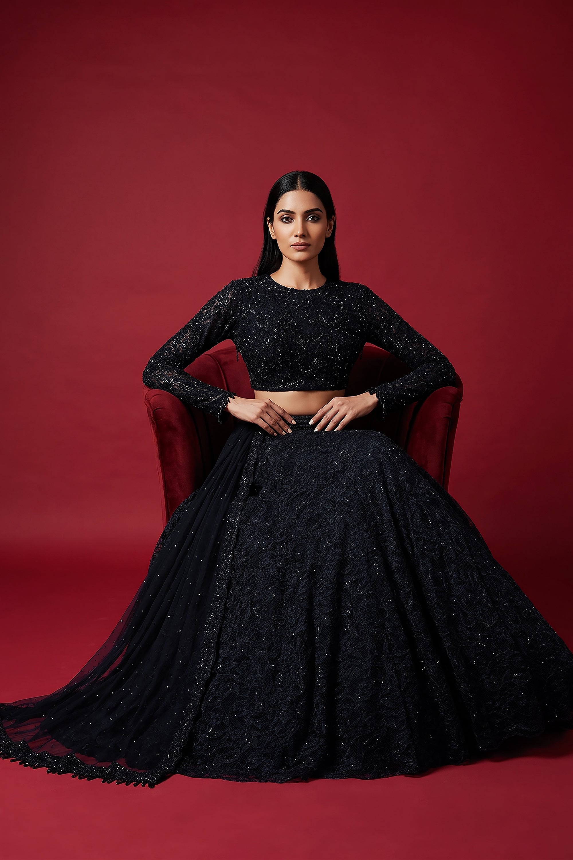 gorgeous prom dresses Glitter-Print Long Dress with Sheer Waist Smoky Blue / 4 This dress is crafted Dark Green Long sleeves Color:Sea Mist bohemian bride