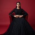 Noir Eclipse | Black Designer Lehenga Choli with Lace & Bead Work | Palkhi Fashion