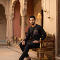 Mharo Des | Black Premium Kurta Threadwork | Palkhi Fashion