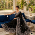 Blush Celeste – Soft Blush Pink Designer Saree with Sequin Floral Hand Embroidery | Palkhi Fashion