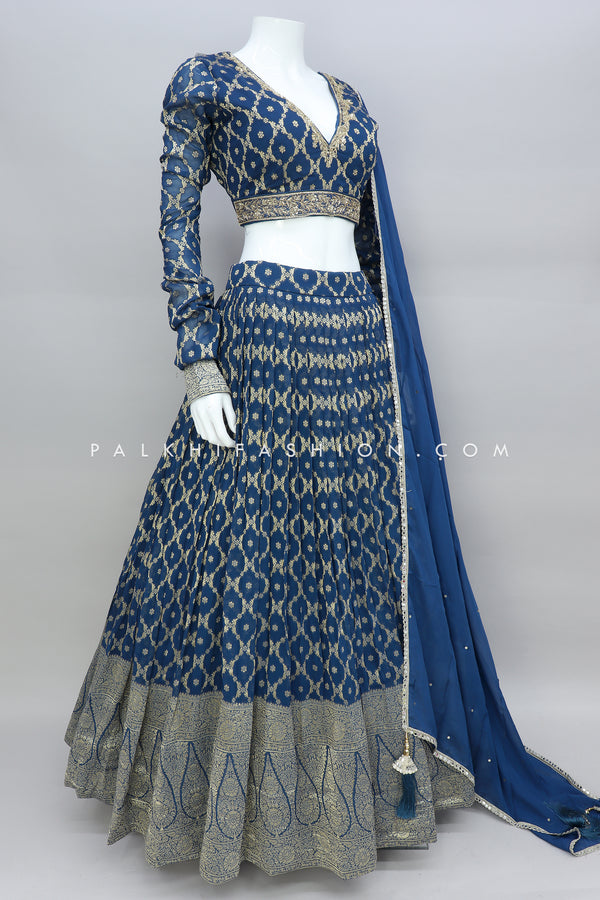 Black/White Designer Lehenga Choli With Gorgeous Dupatta - Palkhi Fashion  #Indian Clothing Online