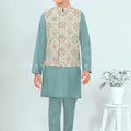 Boys Ethnic Jacket Kurta Set with Multi-Color Embroidery – Palkhi Fashion 